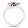2.02 Carat Genuine Garnet & White Topaz .925 Sterling Silver Ring by Bids.com
