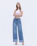 Mia High Rise Cuffed Wide Jeans by Boutique 23