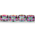 Cushion Rainbow Quartz Prong Silver Tennis Bracelet by Fine Color Jewels