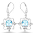 5.30 Carat Genuine Swiss Blue Topaz .925 Sterling Silver Earrings by Bids.com