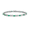 14k White Gold Emerald Infinity 7.25 inch Bracelet