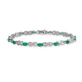 14k White Gold Emerald Infinity 7.25 inch Bracelet by Fine Color Jewels