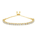 10K Yellow Gold over .925 Sterling Silver 1/4 Cttw Miracle-Set Diamond 4â€-10â€ Adjustable Bolo Tennis Bracelet (I-J Color, I3 Clarity) by Bids.com