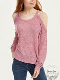 Freshman Juniors Waffle-Knit Cold-Shoulder Top by Vanessa Jane