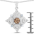 3.00 Carat Genuine Smoky Quartz, Blue Topaz and White Topaz .925 Sterling Silver Pendant by Bids.com