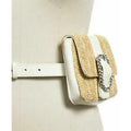 INC International Concepts Straw Belt Bag, Medium/White & Navy by Vanessa Jane