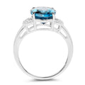 4.26 Carat Genuine London Blue Topaz & White Topaz .925 Sterling Silver Ring by Bids.com