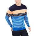 Club Room Mens Striped Ribbed Trim Crewneck Sweater by Vanessa Jane