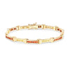 Princess Orange Sapphire Channel Silver Tennis Link Bracelet