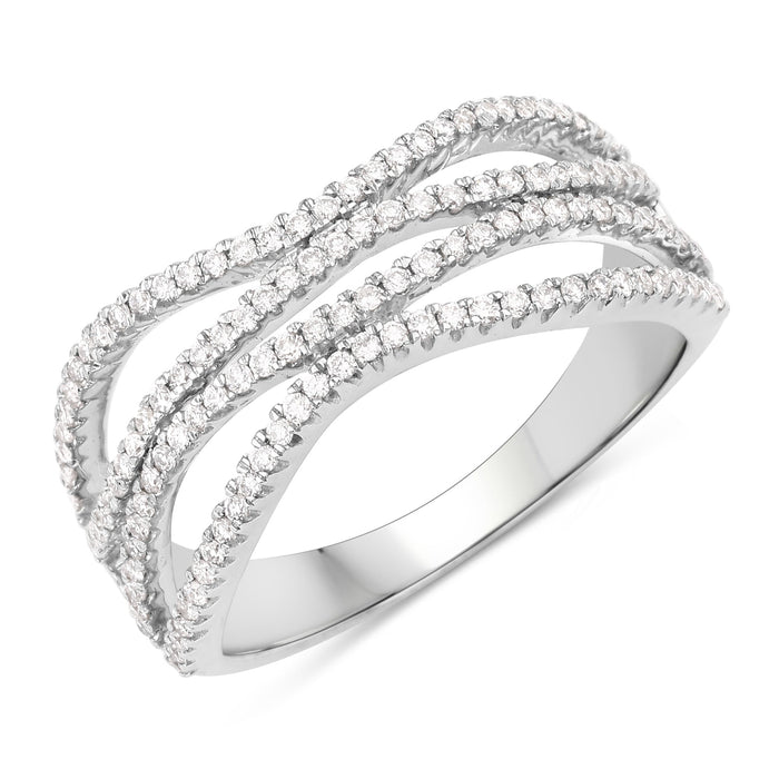 0.46 Carat Genuine White Diamond 14K White Gold Ring (F-G Color, SI Clarity) by Bids.com