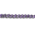 Pear Purple Amethyst Prong Silver Double Row Chevron Tennis Bracelet by Fine Color Jewels