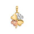 14K Rose Gold Four Leaf Clover Charm Pendant by Fine Color Jewels