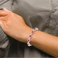 Genuine Red Ruby July Birthstone Silver Bracelet by Fine Color Jewels