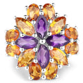 7.96 Carat Genuine Amethyst & Madeira Citrine .925 Sterling Silver Ring by Bids.com