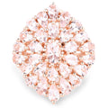 18K Rose Gold Plated 4.55 Carat Genuine Morganite .925 Sterling Silver Ring by Bids.com
