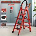 Folding 3/4-Step Ladder – Portable Steel Step Stool, Anti-Slip by DailySale