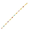 14k Yellow Gold Cable Anklet with Round Multi Tone Stations by Bids.com