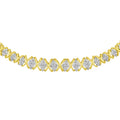 10K Yellow Gold 4 cttw Brilliant Round-Cut Diamond Graduating Riviera Statement Necklace (H-I Color, I2-I3 Clarity) by Bids.com