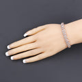 Round Pink Morganite 18k Rose Gold Over Silver Bolo Adjustable Bracelet by Fine Color Jewels