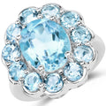 8.67 Carat Genuine Blue Topaz .925 Sterling Silver Ring by Bids.com