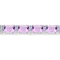 Octagon Purple Amethyst Prong Silver Tennis Bracelet by Fine Color Jewels