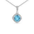 Earrings and Necklace Natural Cushion Blue Topaz Jewelry Sets by Fine Color Jewels