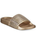 INC International Concepts Metallic Mesh Stripe Pool Slides by Vanessa Jane