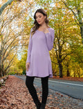 Aphratti Womens Sweater Dress Tunic Top Long Sleeve Casual Lavender L by Deal US