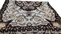 DaDa Bedding Elegant Tapestry Throw Blanket, Golden Persian Style Rug Ornate Floral - 50” x 60” (7175) by DaDalogy Bedding Collection