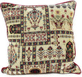 DaDalogy Bedding Light White Mughal Floral Botanical Cottage Fleur Tapestry Throw Pillow Covers 16" (18196) by DaDalogy Bedding Collection