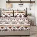 DaDa Bedding Majestic Oriental Kilim Fitted Sheet - w/ Pillow Cases Royal Persian Traditional Design Intricate Ornate Ornament Print by DaDalogy Bedding Collection