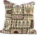 DaDalogy Bedding Light White Mughal Floral Botanical Cottage Fleur Tapestry Throw Pillow Covers 16" (18196) by DaDalogy Bedding Collection