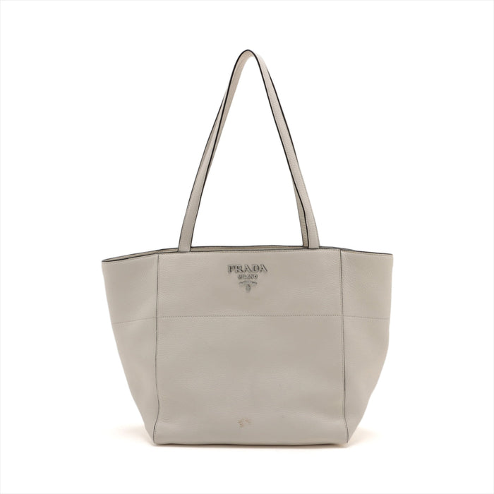 Prada Vitello Phenix Leather Tote Bag Bianco by Bolt Boutique