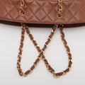 Chanel Matelasse Canvas &amp; Leather Chain Tote Bag Beige x Brown Gold Metal Fittings 1454422 -#2326 by Bolt Boutique