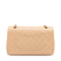 Chanel Matelasse 25 Lambskin Double Flap Double Chain Bag Beige Gold Metal Fittings 4163336 A01112 #2427 by Bolt Boutique
