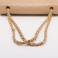 Chanel Matelasse 25 Lambskin Double Flap Double Chain Bag Beige Gold Metal Fittings 4163336 A01112 #2427 by Bolt Boutique