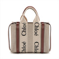 Chloe Woody Small Canvas & Leather 2 Way Handbag Beige #2477 by Bolt Boutique