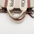 Chloe Woody Small Canvas & Leather 2 Way Handbag Beige #2477 by Bolt Boutique