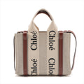 Chloe Woody Small Canvas & Leather 2 Way Handbag Beige #2477 by Bolt Boutique