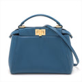 Fendi Mini Peek-a-boo Leather 2 Way Handbag Blue 8BN244 -#2501 by Bolt Boutique