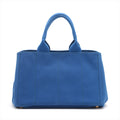 Prada Canapa Logo Tote Blue Medium #2503 by Bolt Boutique