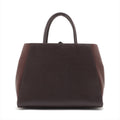 Fendi Dark Brown Two Tone Vitello Toujour Leather 2 Way Handbag 8BH250 #2506 by Bolt Boutique