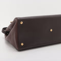 Fendi Dark Brown Two Tone Vitello Toujour Leather 2 Way Handbag 8BH250 #2506 by Bolt Boutique