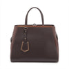 Fendi Dark Brown Two Tone Vitello Toujour Leather 2 Way Handbag 8BH250 #2506