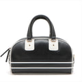 Christian Dior Dior Vibe Zip Bowling Bag Black/White Leather 2 Way #2603 by Bolt Boutique