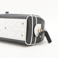 Christian Dior Dior Vibe Zip Bowling Bag Black/White Leather 2 Way #2603 by Bolt Boutique