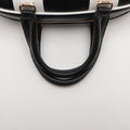 Christian Dior Dior Vibe Zip Bowling Bag Black/White Leather 2 Way #2603 by Bolt Boutique