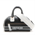 Christian Dior Dior Vibe Zip Bowling Bag Black/White Leather 2 Way #2603 by Bolt Boutique