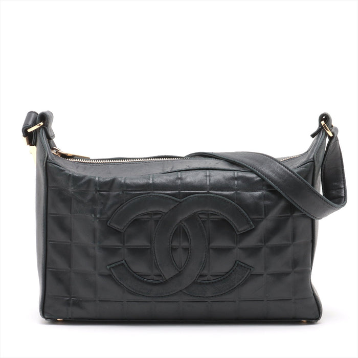 Chanel Chocolate Bar CC Lambskin Shoulder Bag Black Gold Metal Fittings 6 Series #2895 by Bolt Boutique