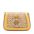 Fendi Nano Bucket Straw & Leather Chain Shoulder Bag Yellow #3260 by Bolt Boutique